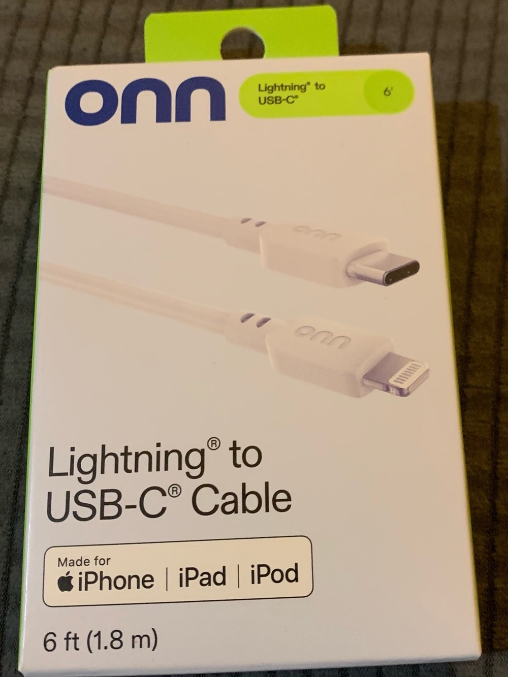ONN Lightning to USB-C Cable